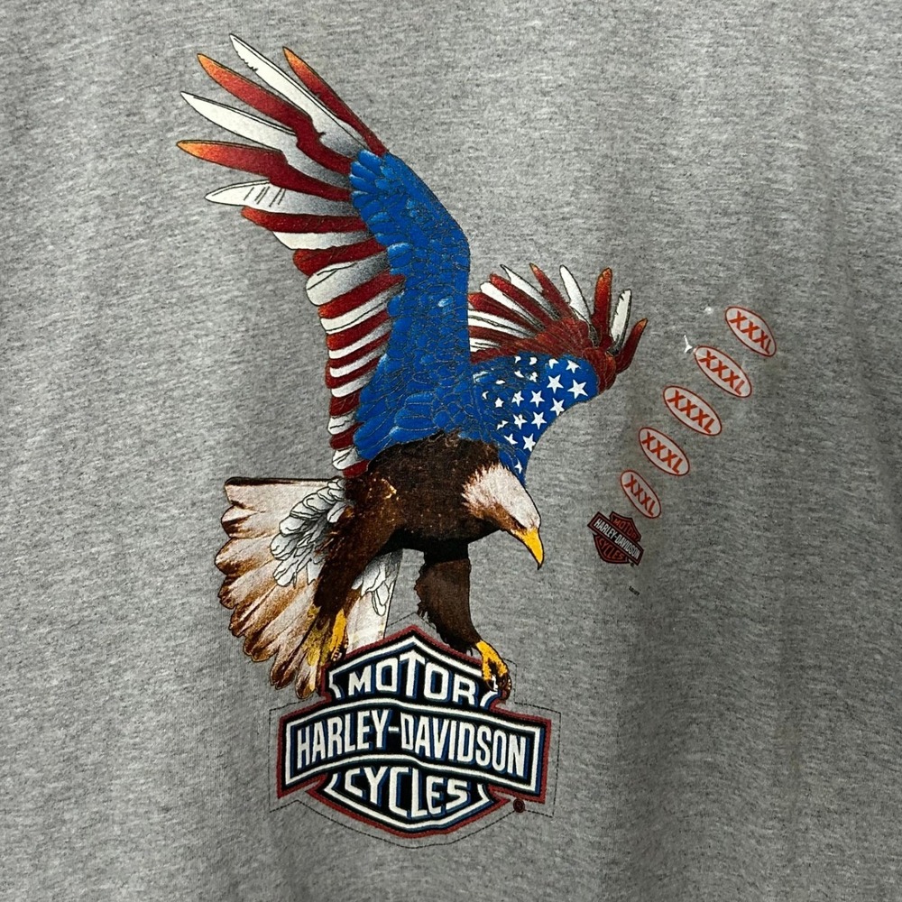 Harley-Davidson T-Shirt Mens 3XL Gray American Eagle Capitol Drive Wauwatosa WI